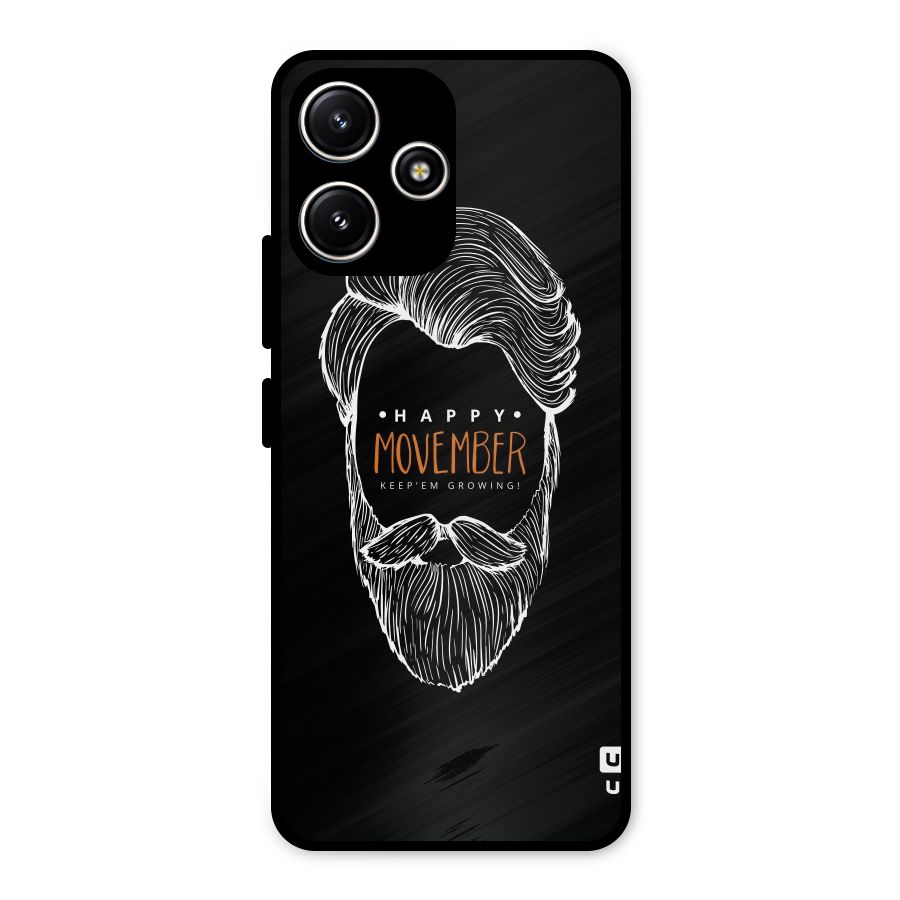 Happy Movember Black Metal Back Case for Poco M6 Pro