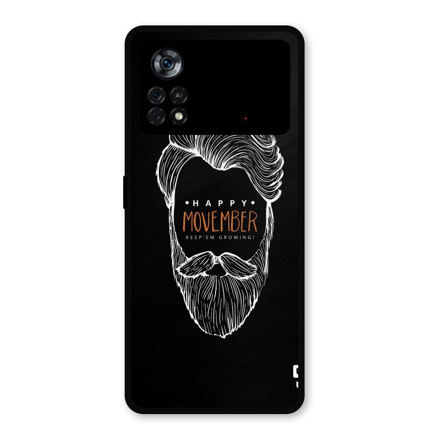 Happy Movember Black Metal Back Case for Poco X4 Pro 5G