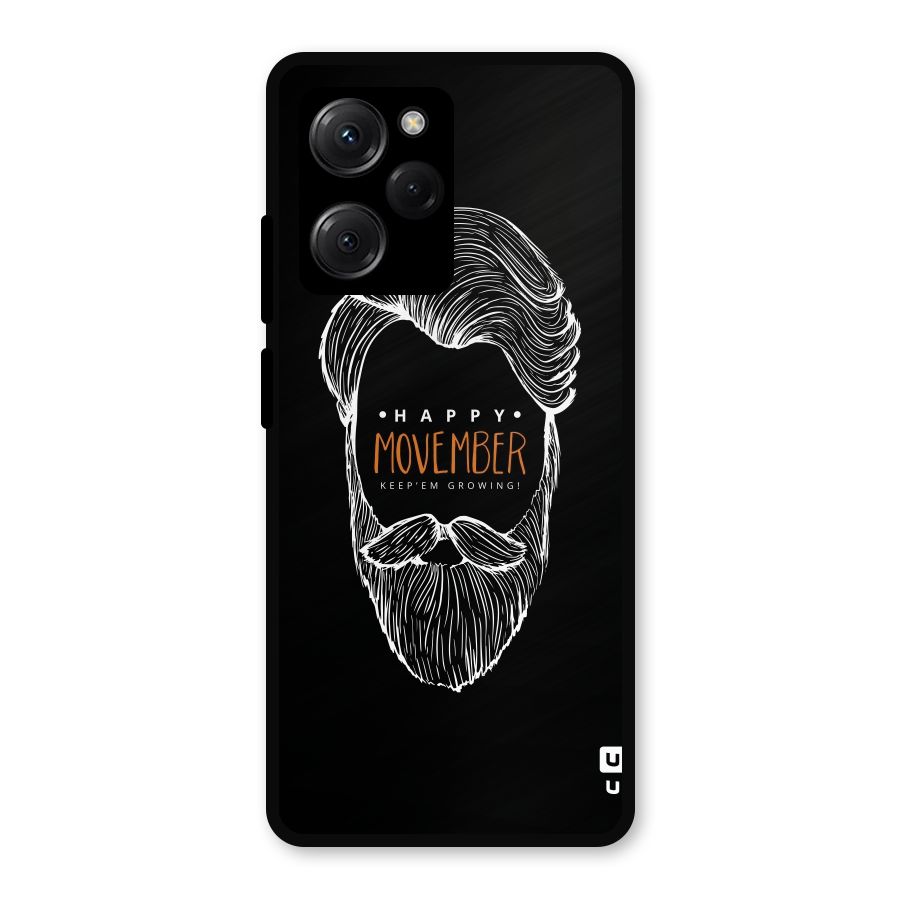 Happy Movember Black Metal Back Case for Poco X5 Pro