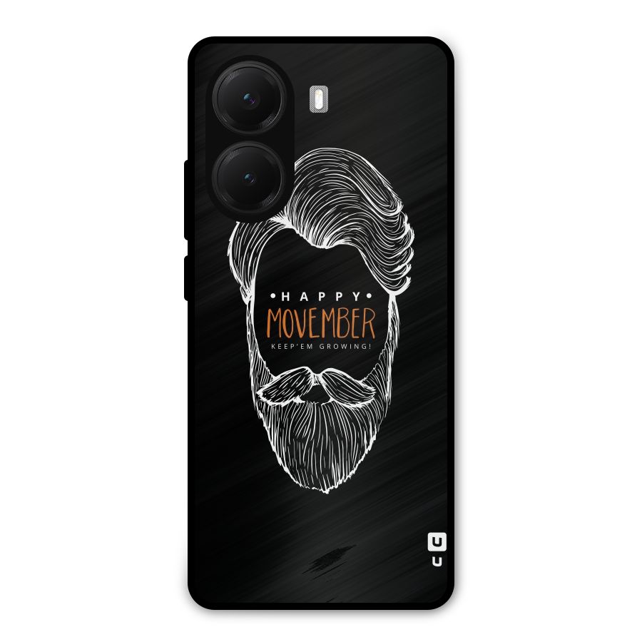 Happy Movember Black Metal Back Case for Poco X7 Pro