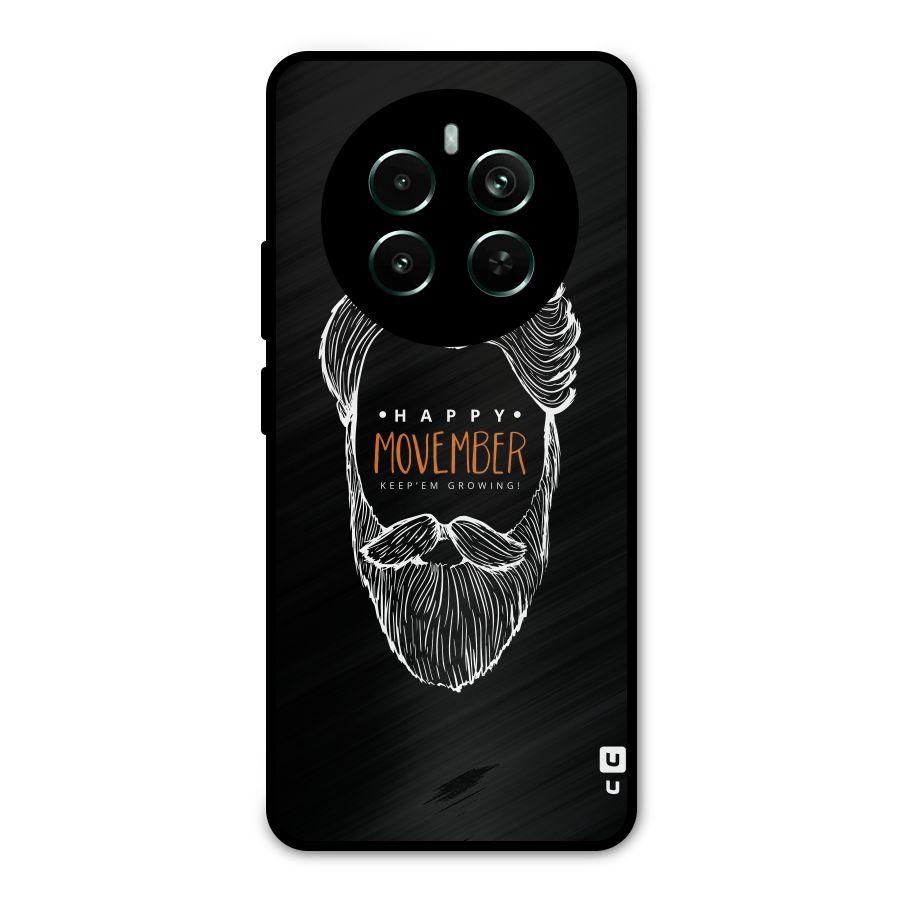 Happy Movember Black Metal Back Case for Realme 12 Pro Plus