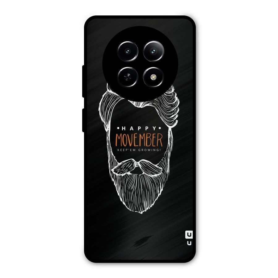 Happy Movember Black Metal Back Case for Realme 12x 5G