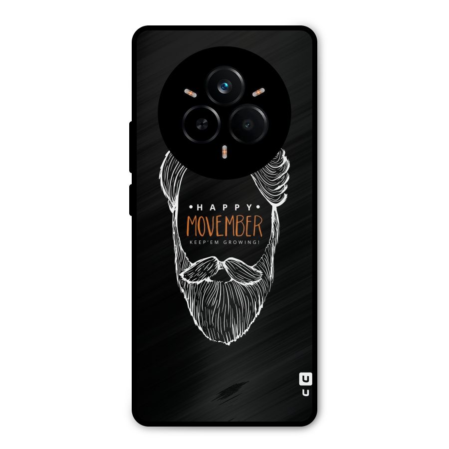 Happy Movember Black Metal Back Case for Realme 14 Pro Plus