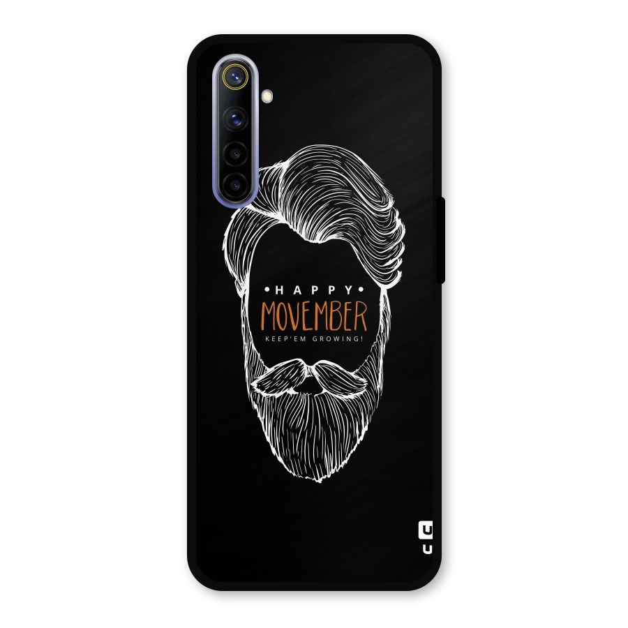 Happy Movember Black Metal Back Case for Realme 6