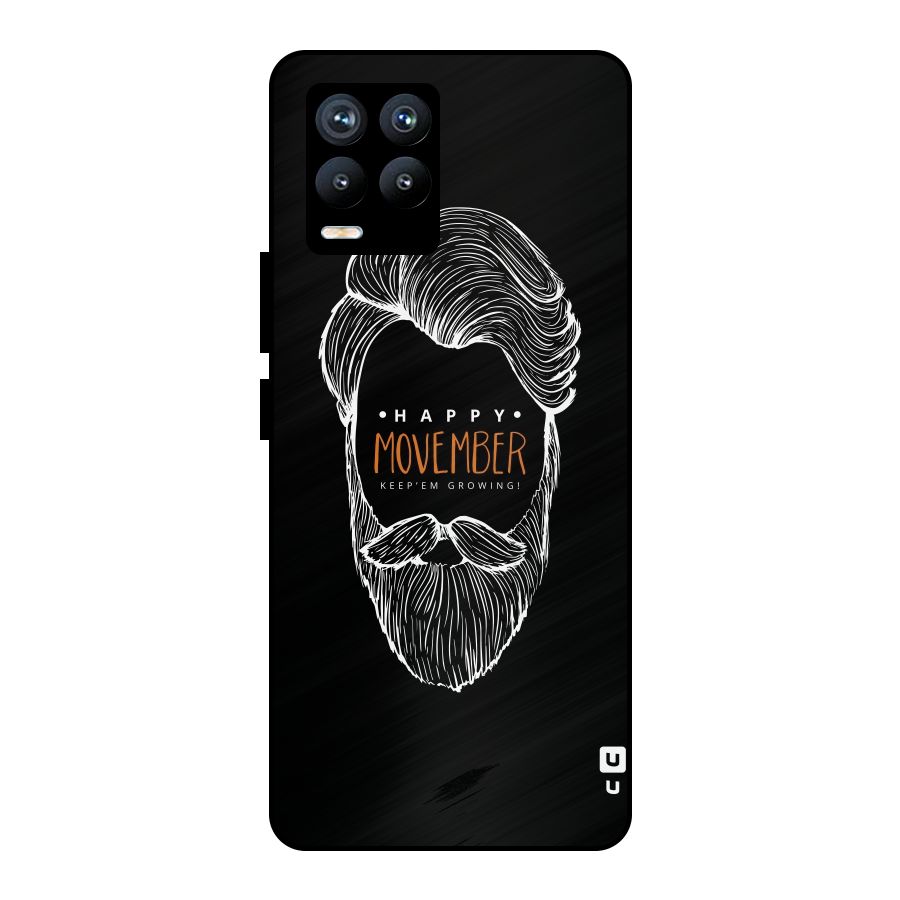Happy Movember Black Metal Back Case for Realme 8