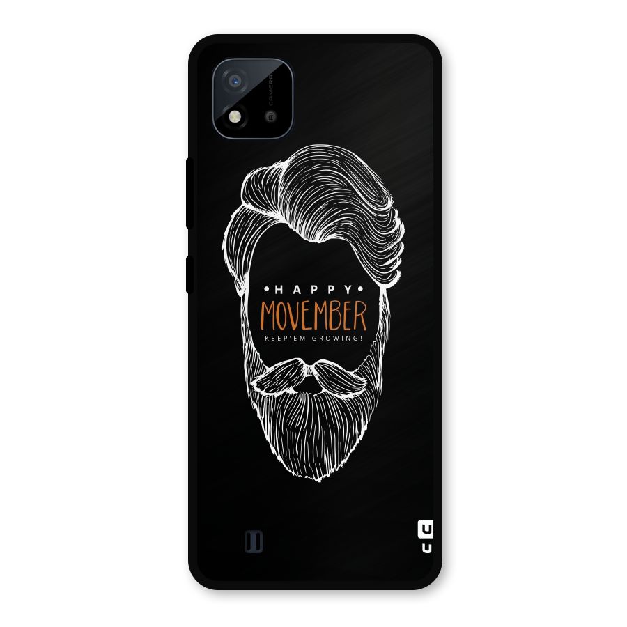 Happy Movember Black Metal Back Case for Realme C11 2021