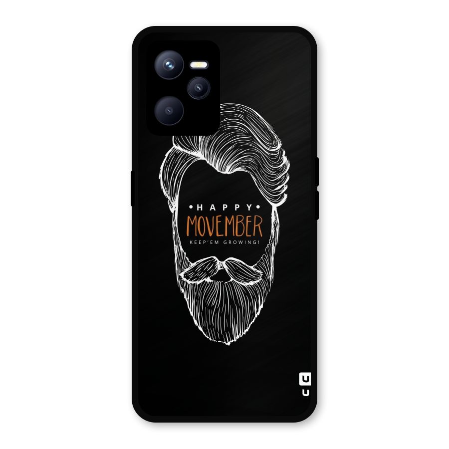 Happy Movember Black Metal Back Case for Realme C35