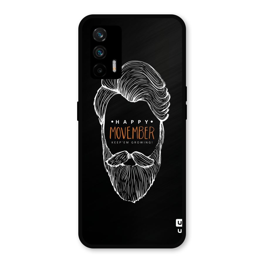 Happy Movember Black Metal Back Case for Realme GT 5G