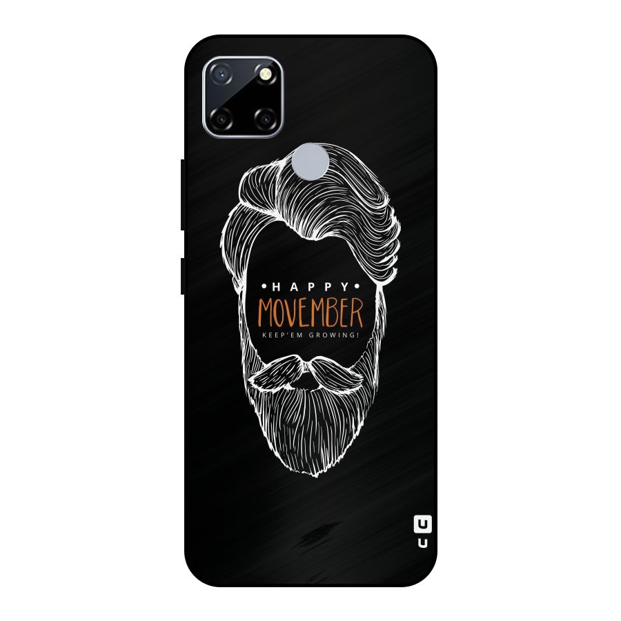 Happy Movember Black Metal Back Case for Realme Narzo 20
