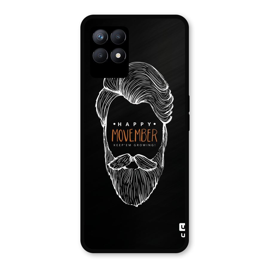 Happy Movember Black Metal Back Case for Realme Narzo 50