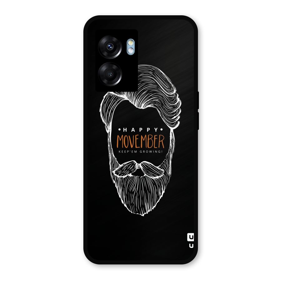 Happy Movember Black Metal Back Case for Realme Narzo 50 5G