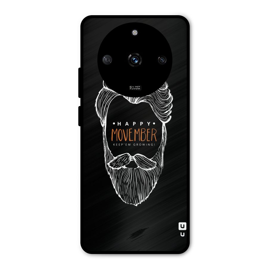 Happy Movember Black Metal Back Case for Realme Narzo 60 5G