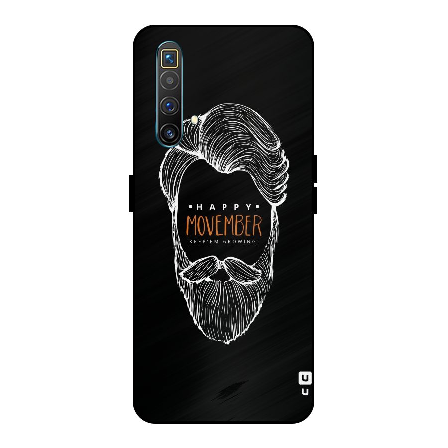 Happy Movember Black Metal Back Case for Realme X3