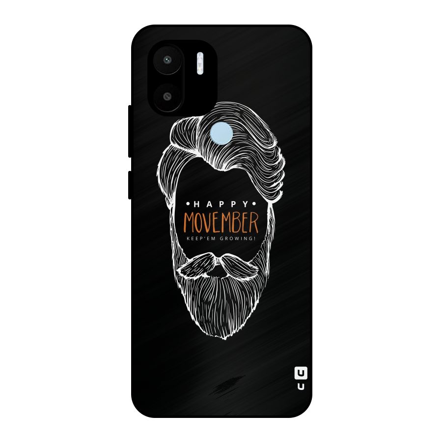 Happy Movember Black Metal Back Case for Redmi A1+