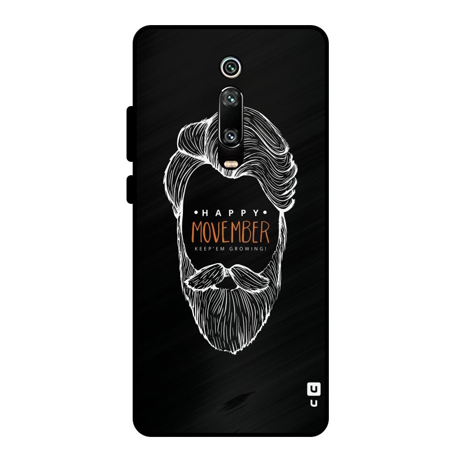 Happy Movember Black Metal Back Case for Redmi K20