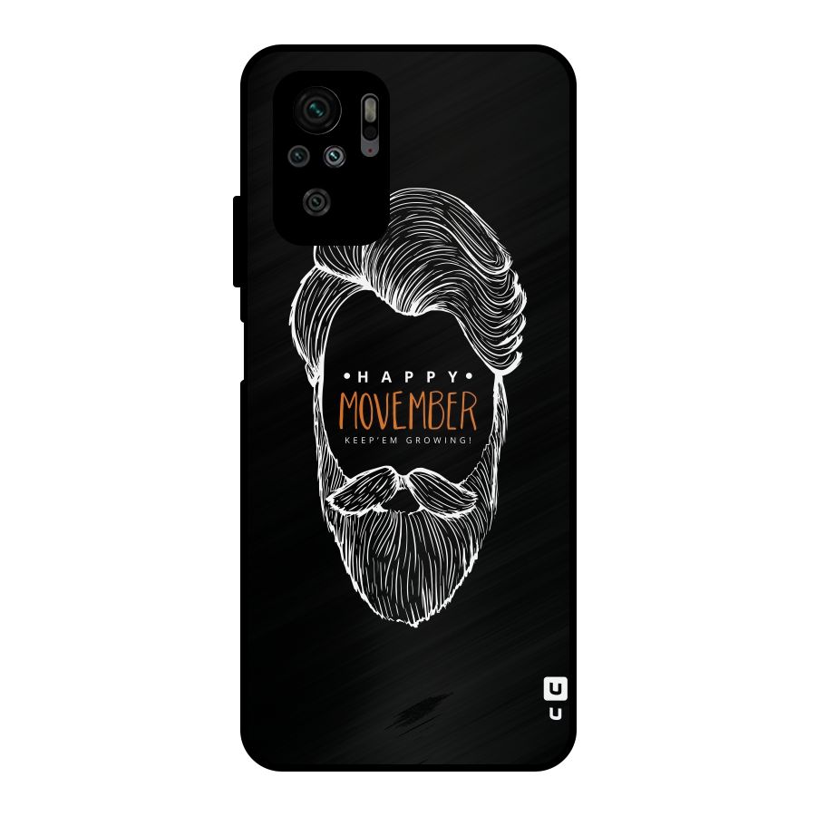 Happy Movember Black Metal Back Case for Redmi Note 10S