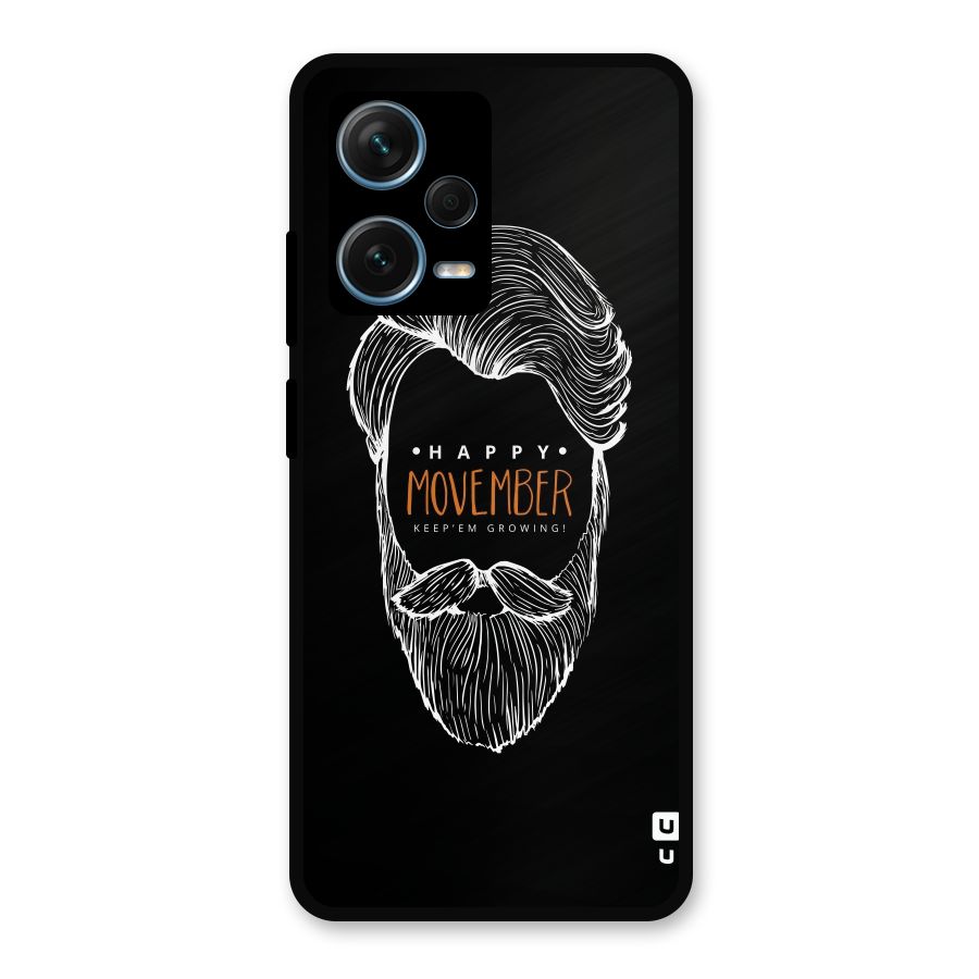 Happy Movember Black Metal Back Case for Redmi Note 12 Pro Plus 5G