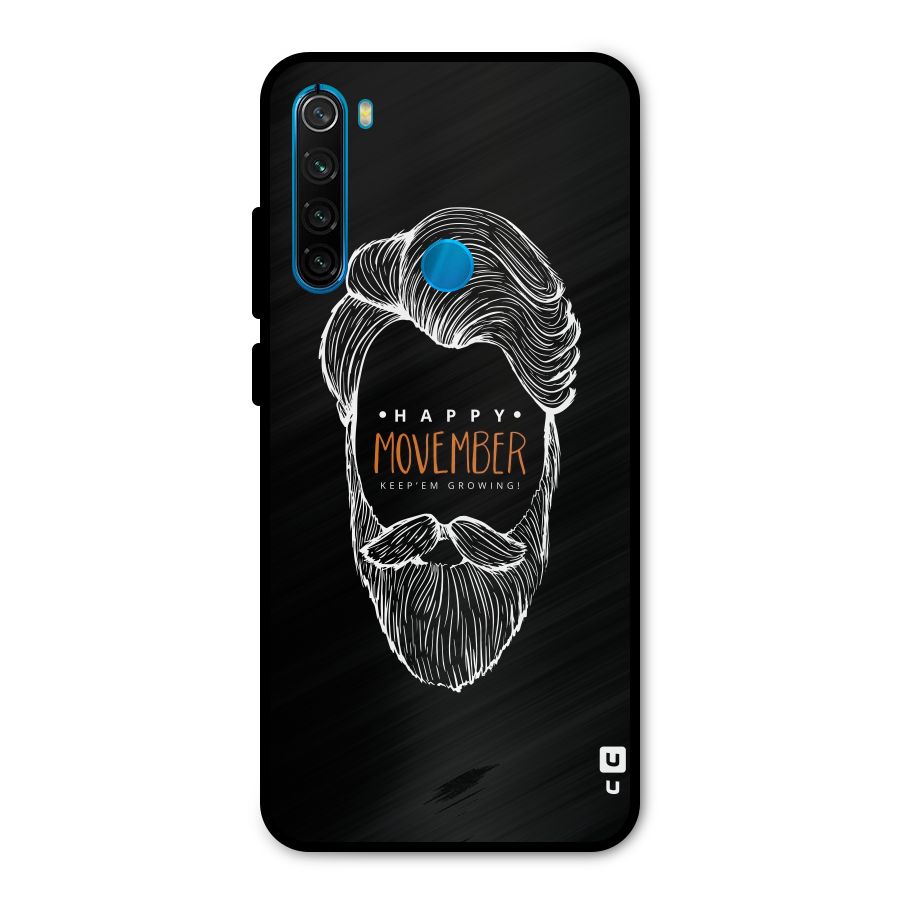 Happy Movember Black Metal Back Case for Redmi Note 8