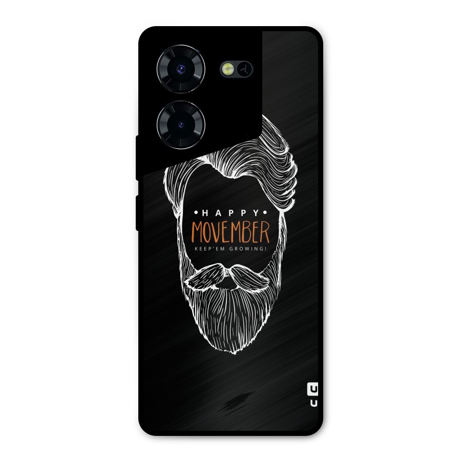 Happy Movember Black Metal Back Case for Tecno Pova 5 Pro 5G
