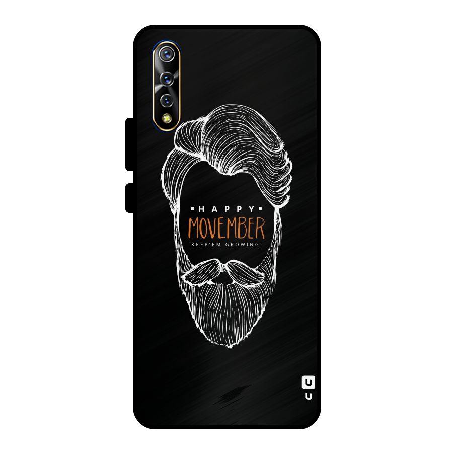 Happy Movember Black Metal Back Case for Vivo S1