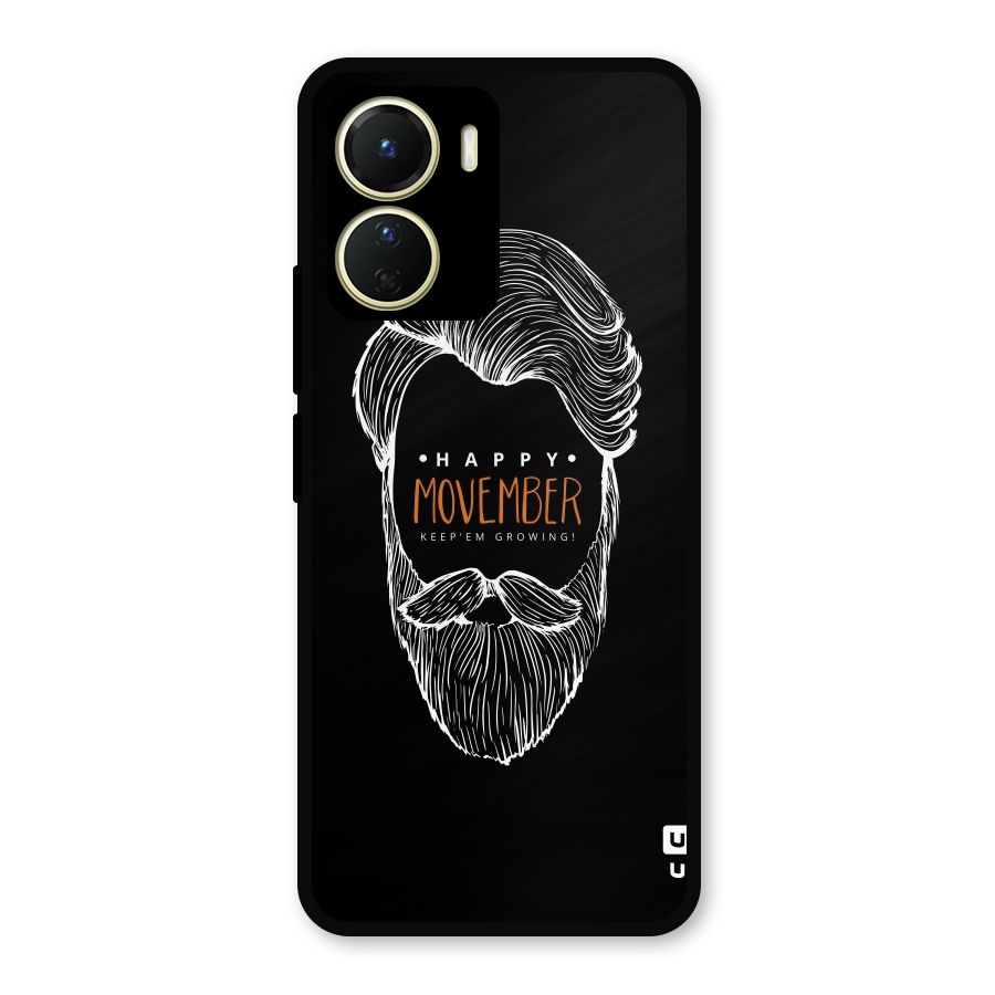 Happy Movember Black Metal Back Case for Vivo T2x