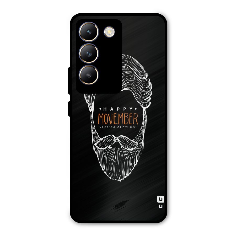 Happy Movember Black Metal Back Case for Vivo T3 5G