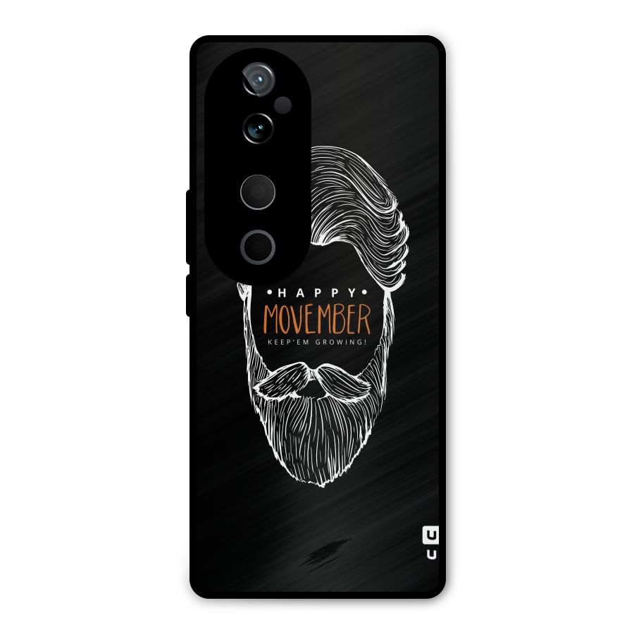 Happy Movember Black Metal Back Case for Vivo T3 Ultra