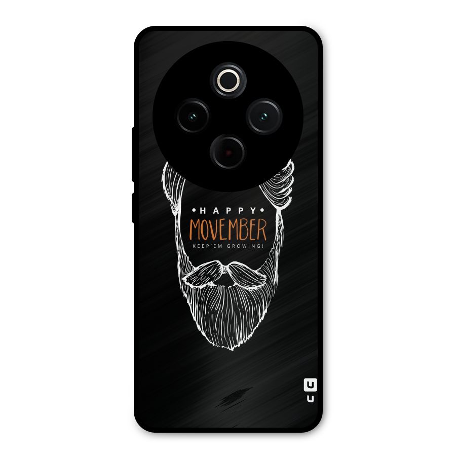 Happy Movember Black Metal Back Case for Vivo T4