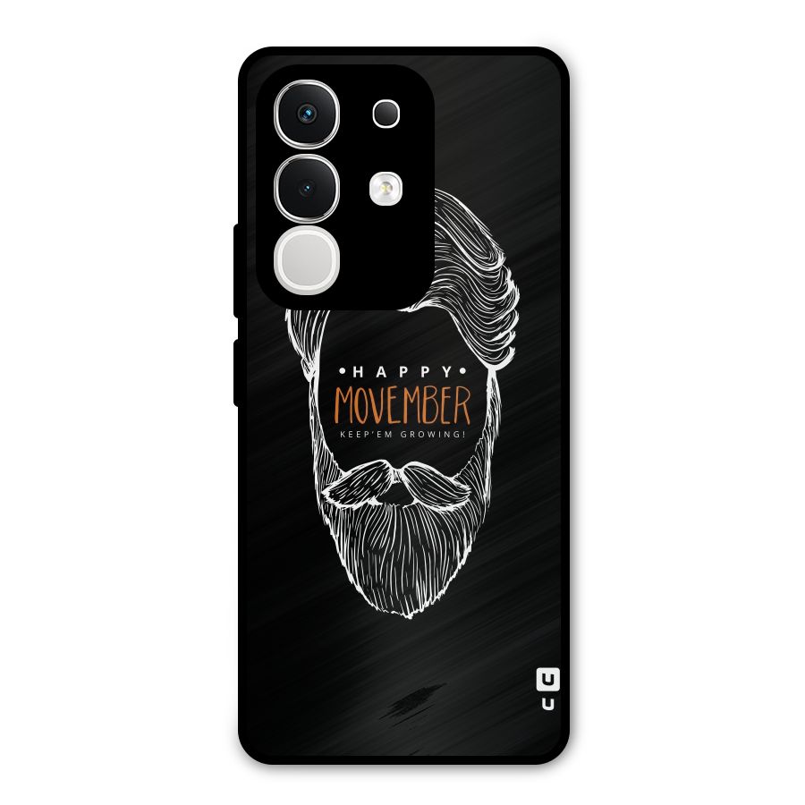 Happy Movember Black Metal Back Case for Vivo T4x