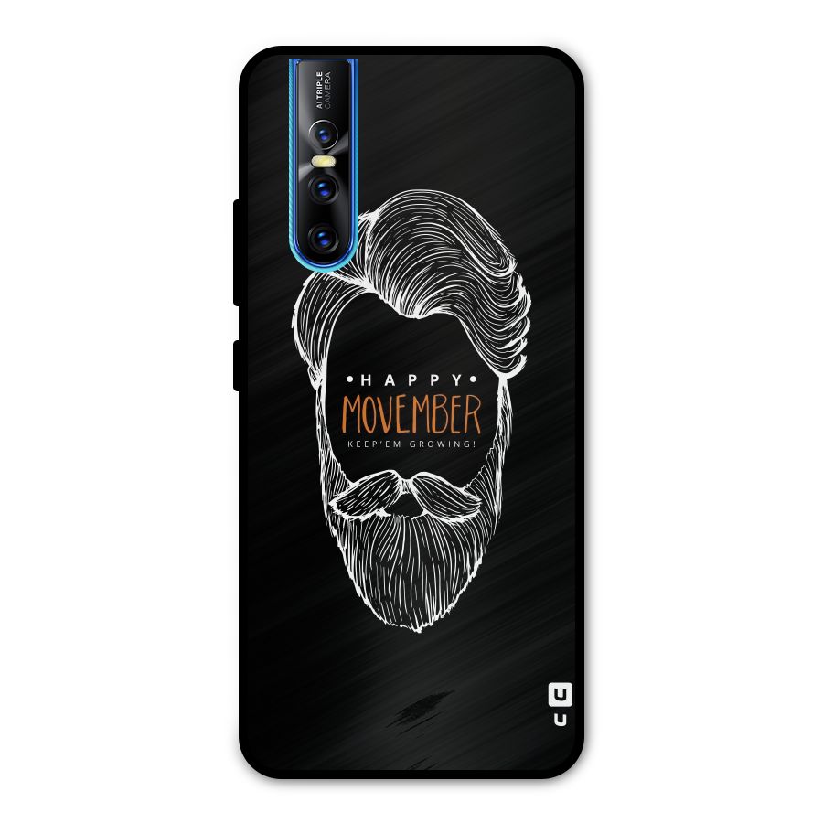 Happy Movember Black Metal Back Case for Vivo V15 Pro