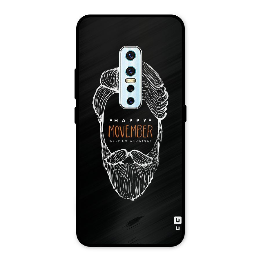 Happy Movember Black Metal Back Case for Vivo V17 Pro