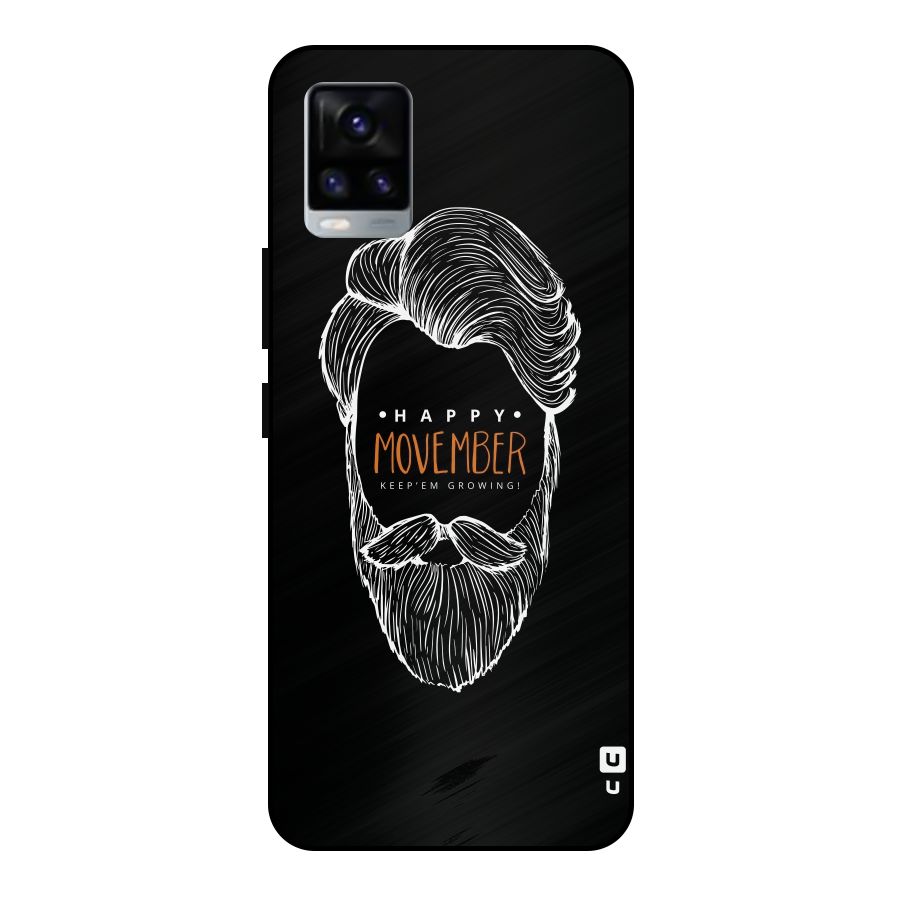 Happy Movember Black Metal Back Case for Vivo V20 2021