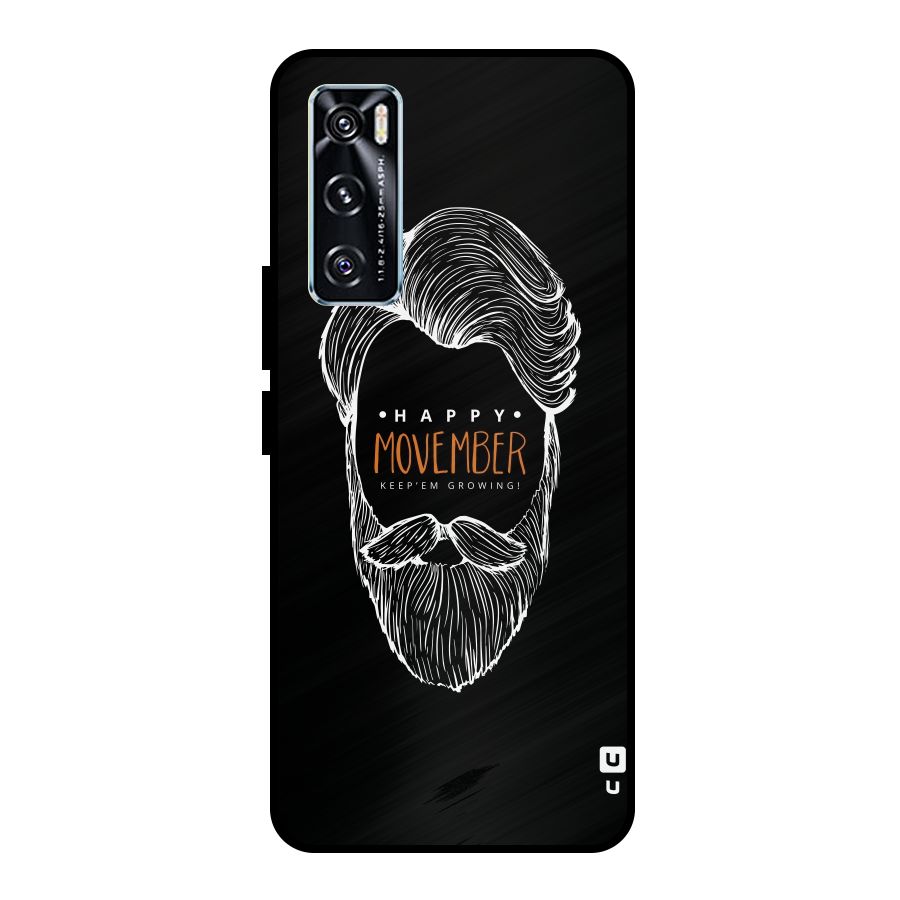 Happy Movember Black Metal Back Case for Vivo V20 SE