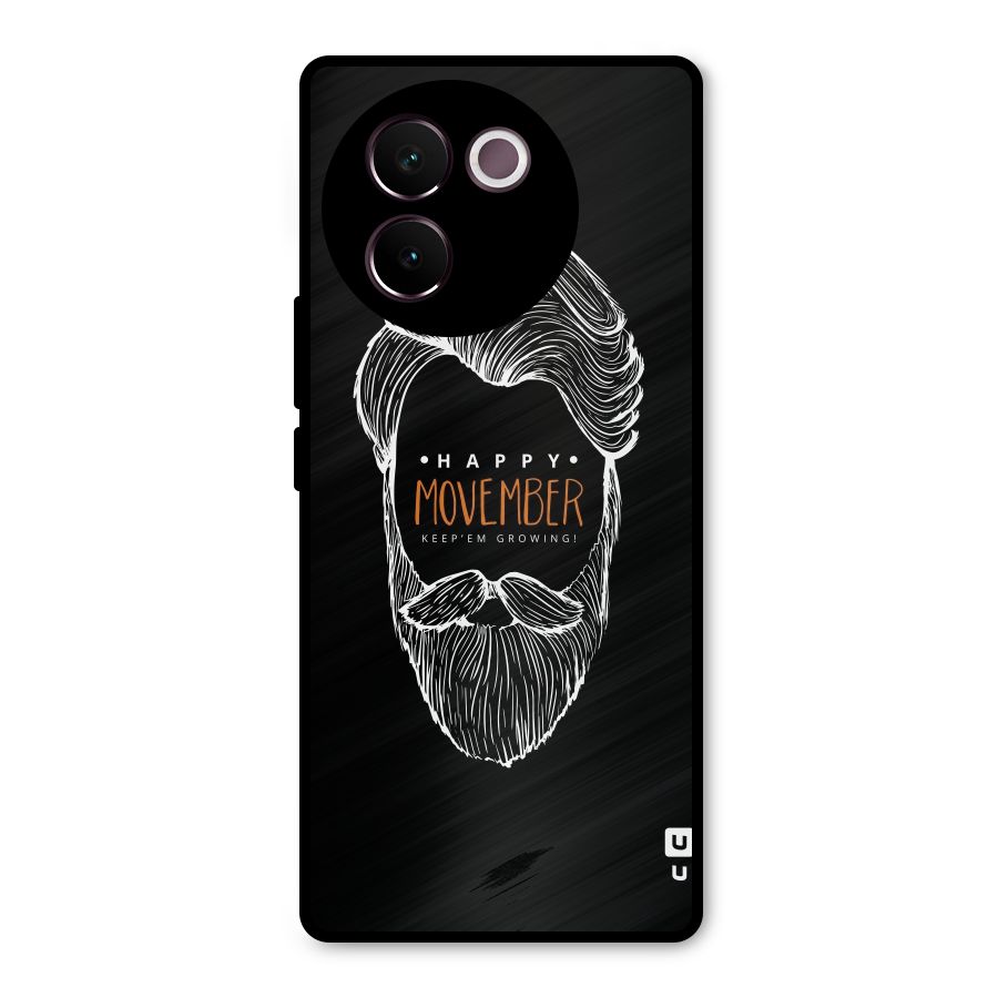 Happy Movember Black Metal Back Case for Vivo V30e