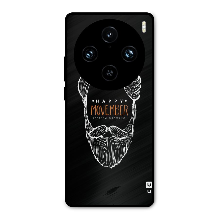 Happy Movember Black Metal Back Case for Vivo X100 Pro