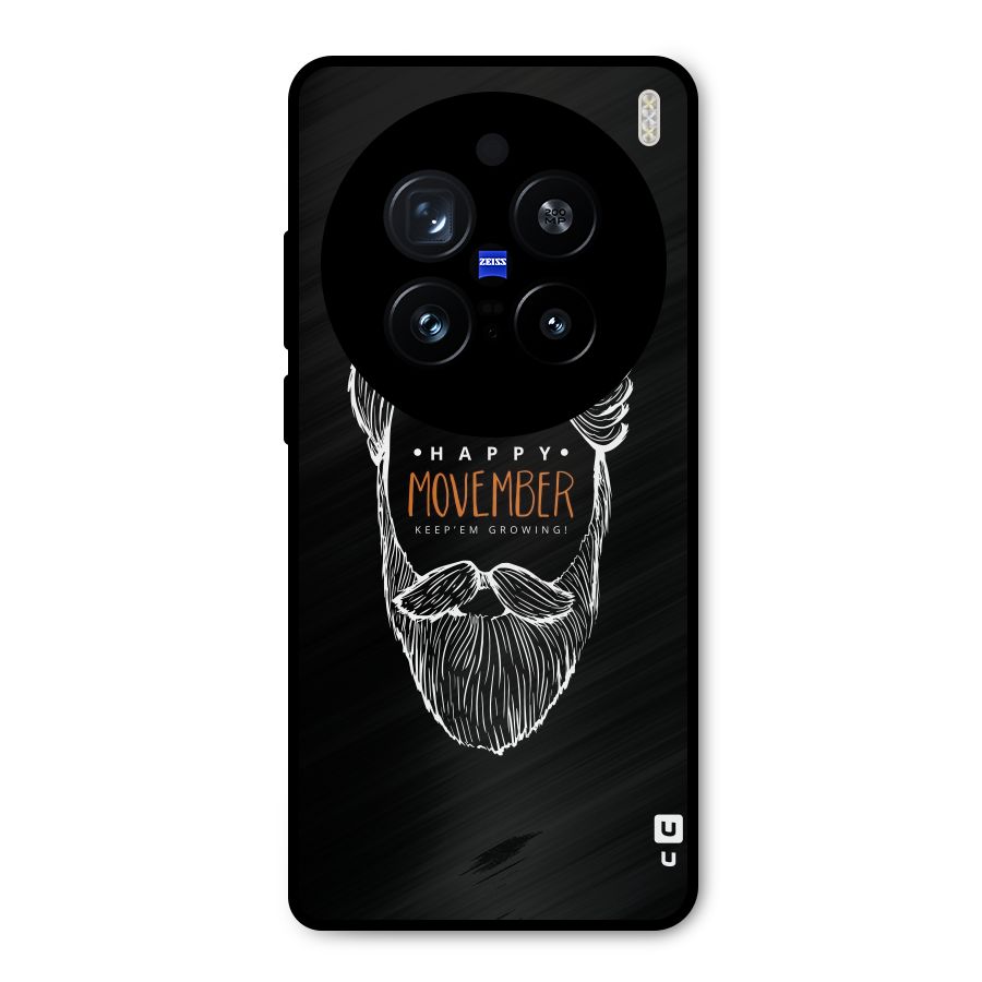 Happy Movember Black Metal Back Case for Vivo X200 Pro
