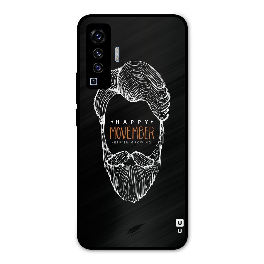 Happy Movember Black Metal Back Case for Vivo X50