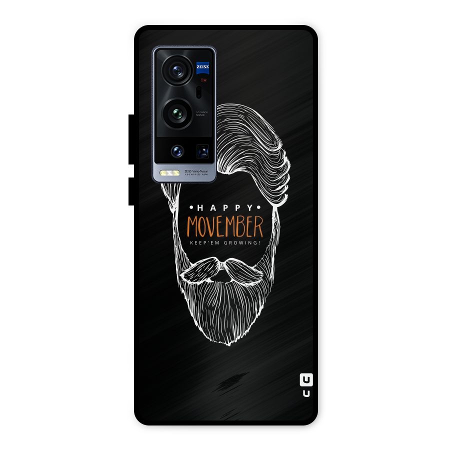 Happy Movember Black Metal Back Case for Vivo X60 Pro Plus