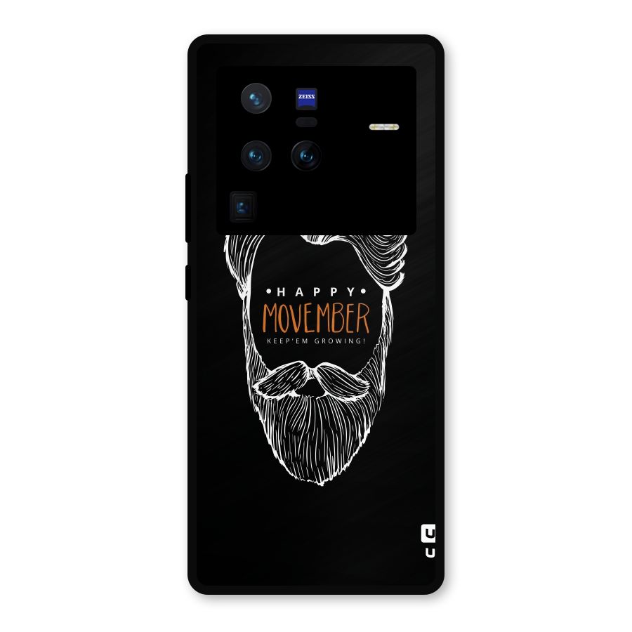 Happy Movember Black Metal Back Case for Vivo X80 Pro