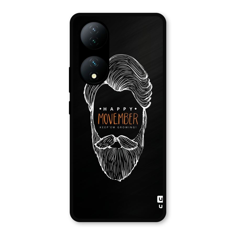 Happy Movember Black Metal Back Case for Vivo Y100