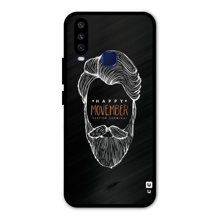 Happy Movember Black Metal Back Case for Vivo Y15