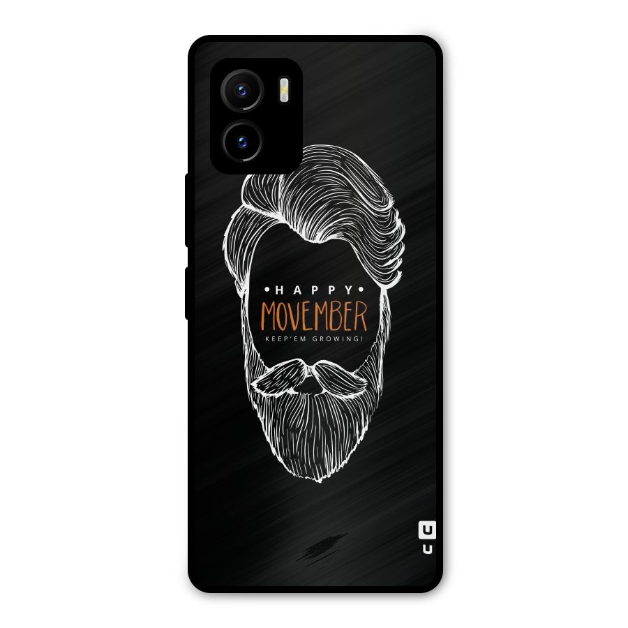 Happy Movember Black Metal Back Case for Vivo Y15s