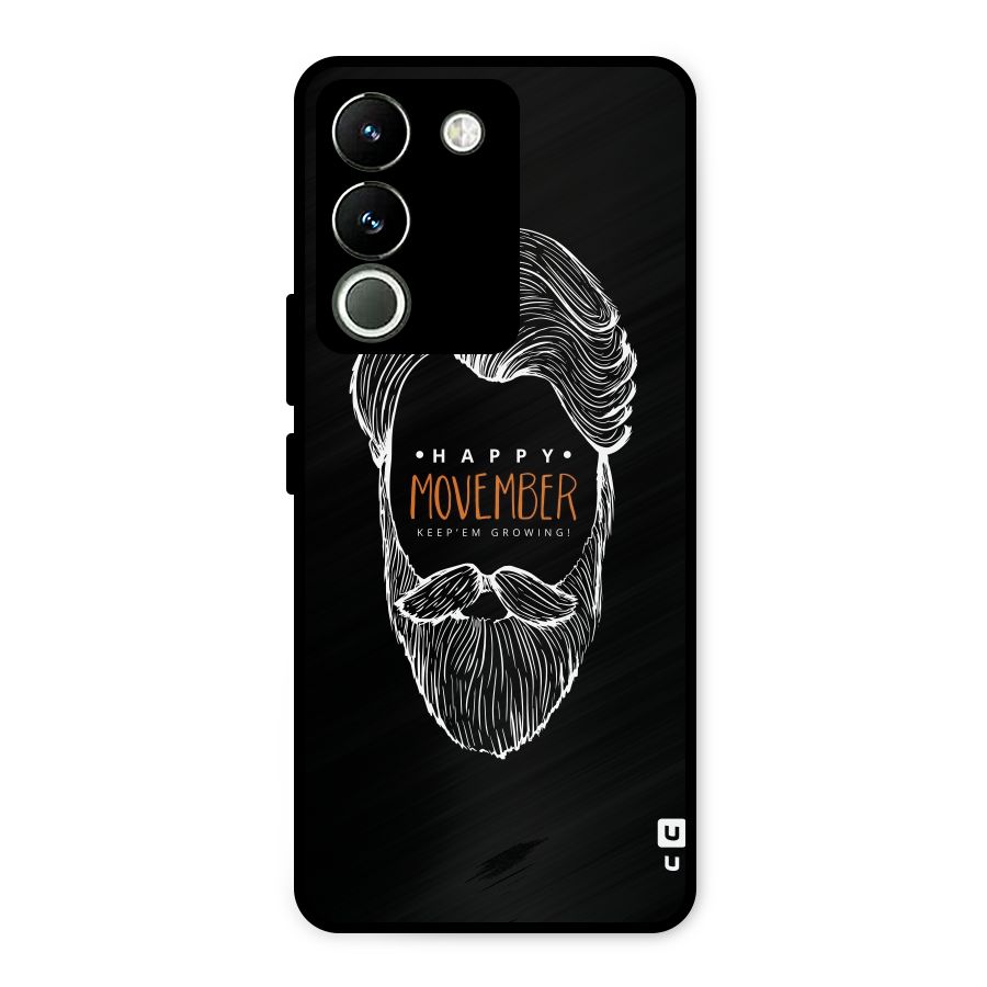 Happy Movember Black Metal Back Case for Vivo Y200