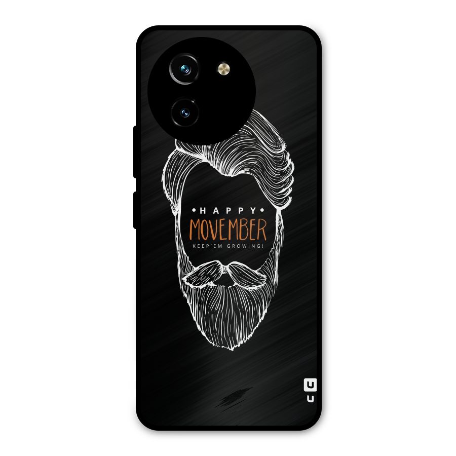 Happy Movember Black Metal Back Case for Vivo Y200i