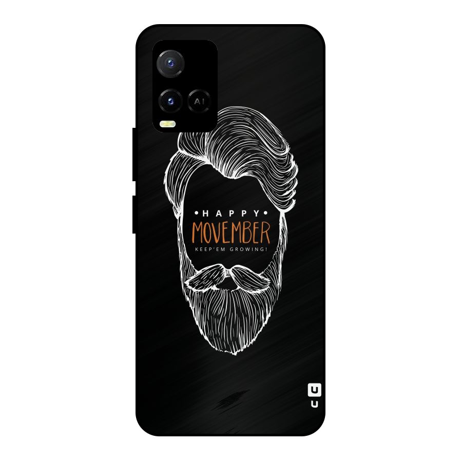 Happy Movember Black Metal Back Case for Vivo Y21T