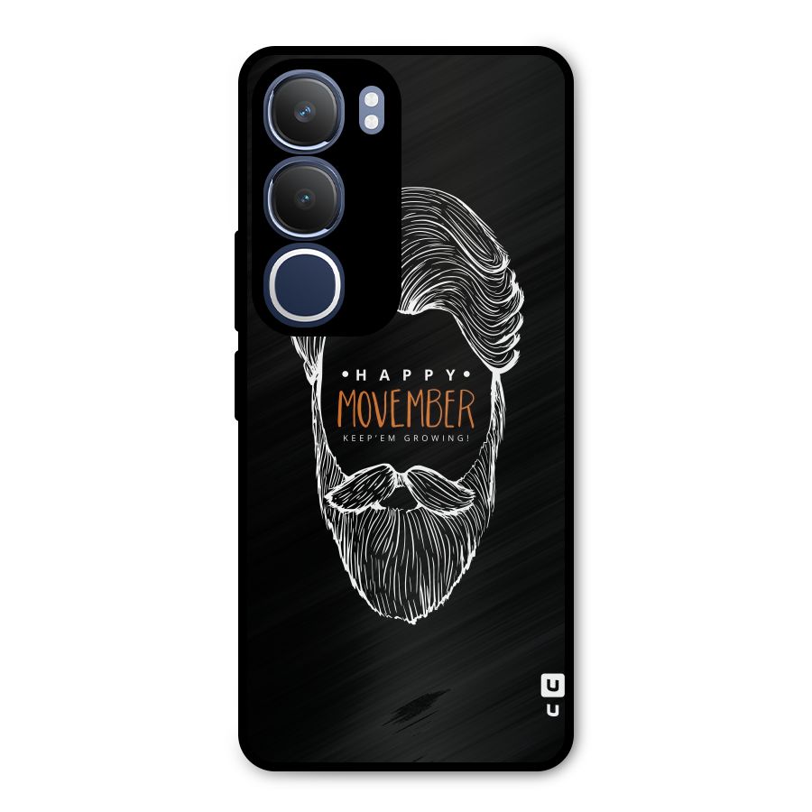 Happy Movember Black Metal Back Case for Vivo Y29