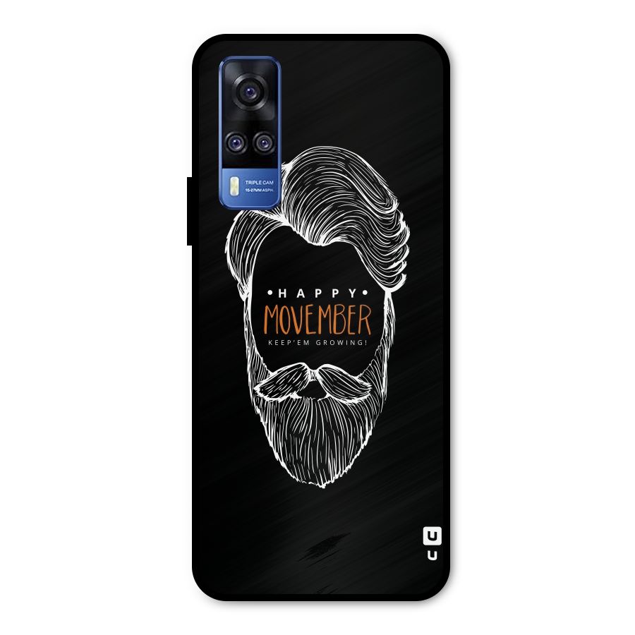 Happy Movember Black Metal Back Case for Vivo Y31