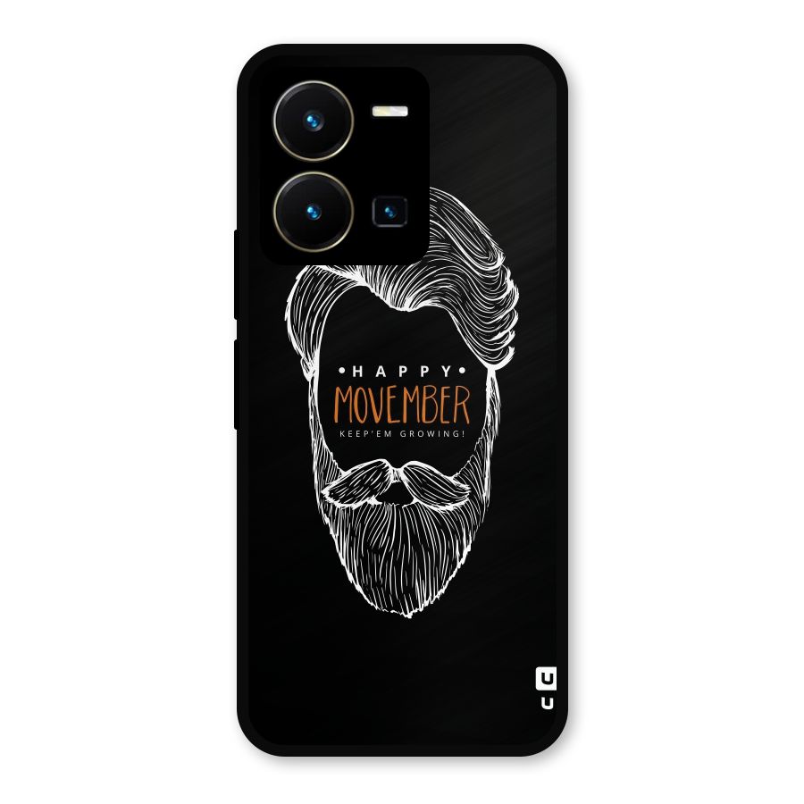 Happy Movember Black Metal Back Case for Vivo Y35