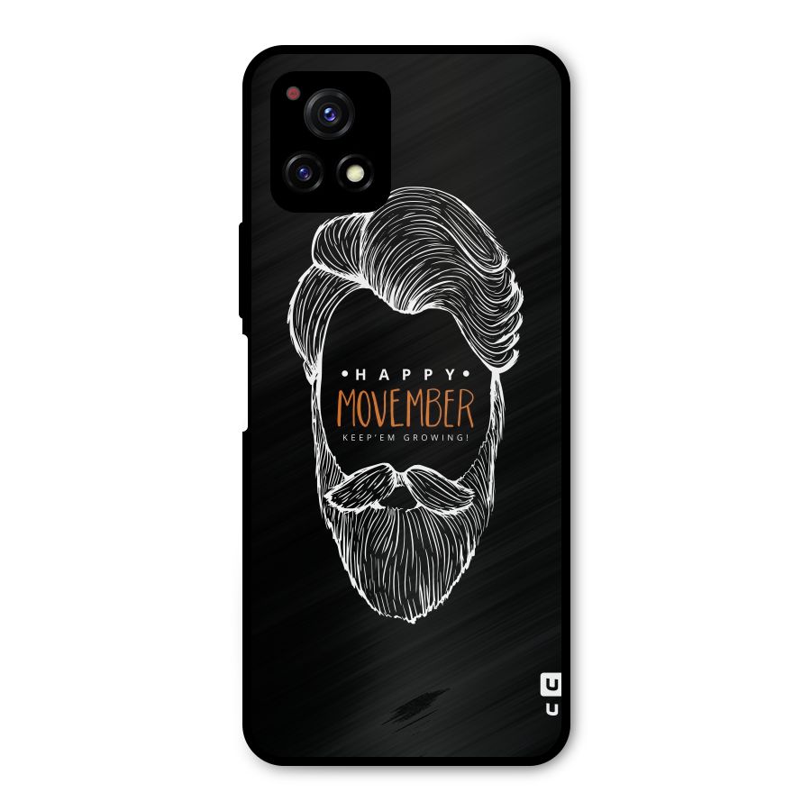 Happy Movember Black Metal Back Case for Vivo Y72 5G