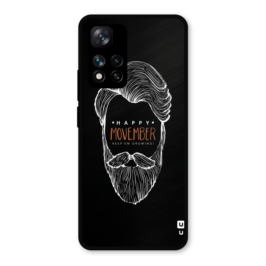 Happy Movember Black Metal Back Case for Xiaomi 11i Hypercharge 5G